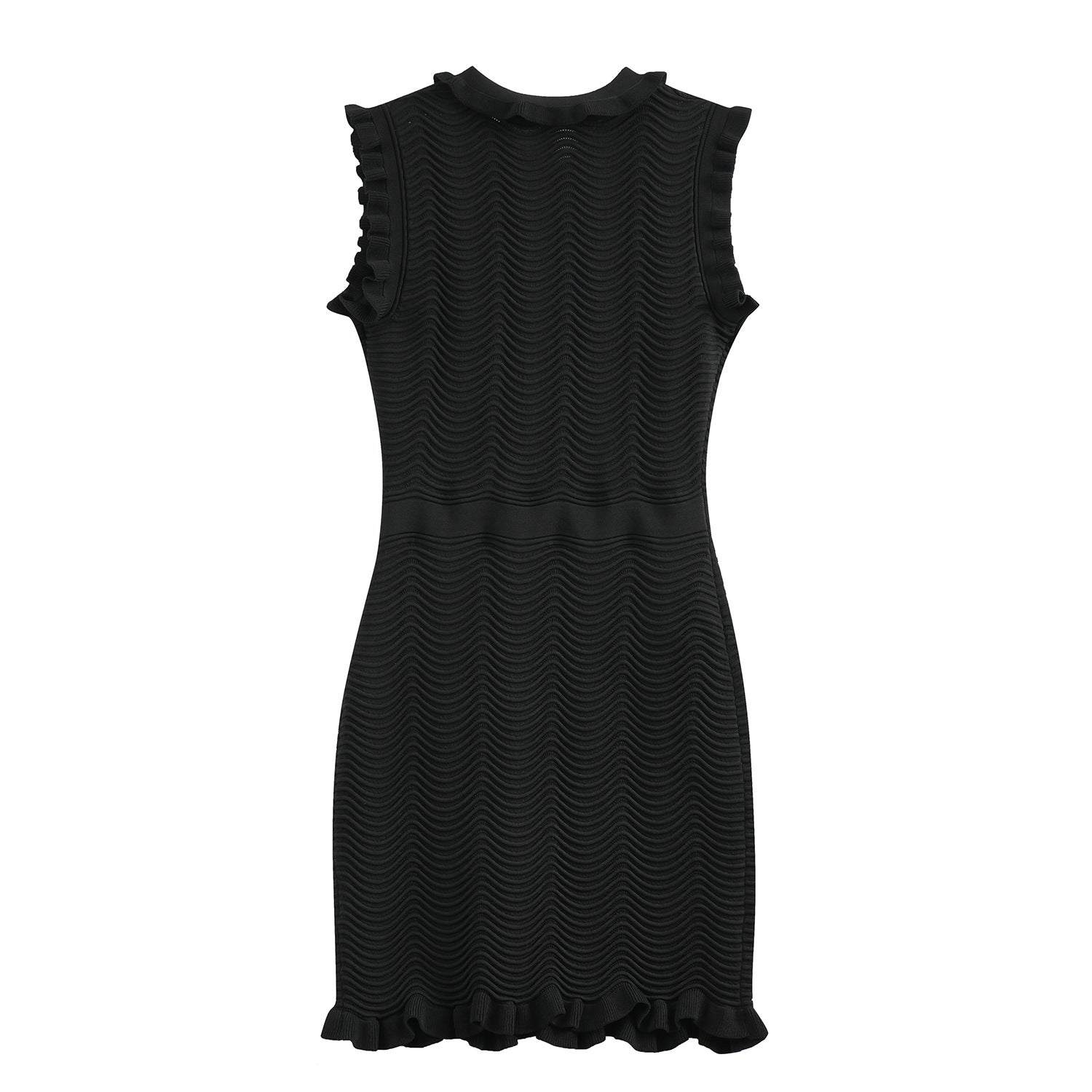 Trim Doll Collar Mermaid Knit Vest Dress Women