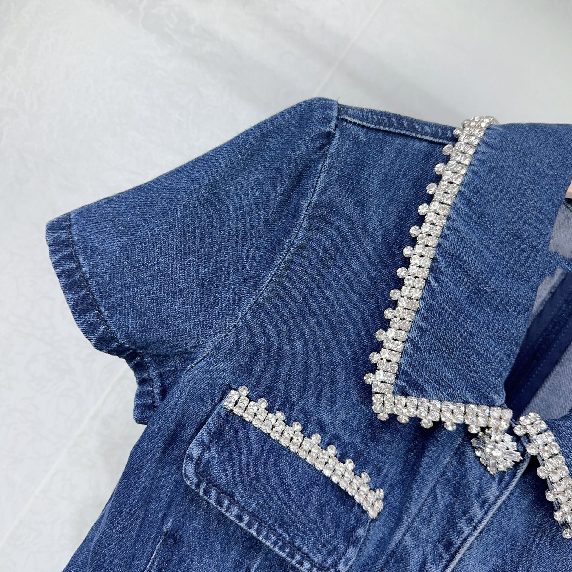 Denim Lapel Goddess Dress