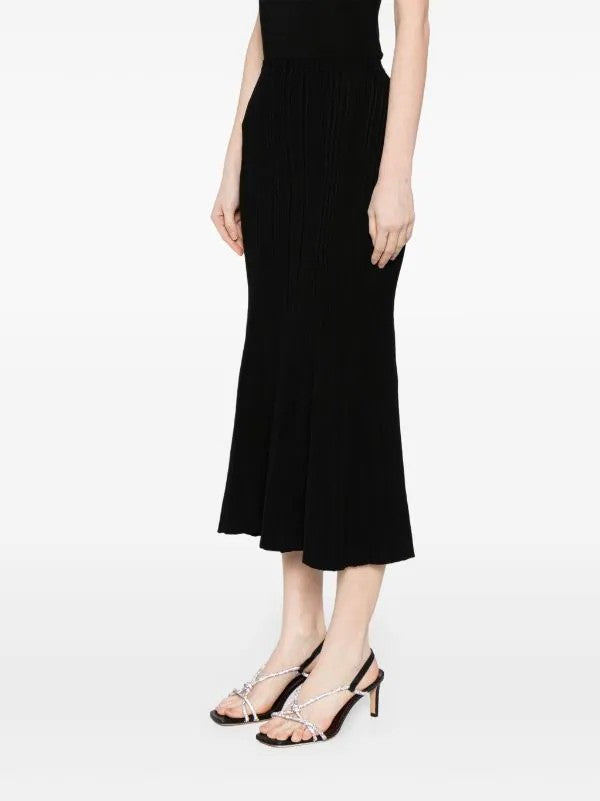 Self-Portrait ribbed-knit mermaid skirt