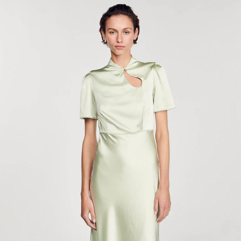 Satin-effect maxi dress