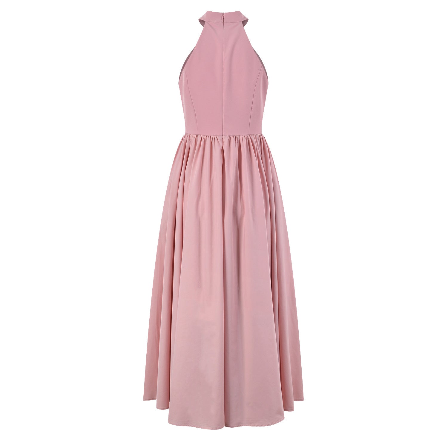 Halterneck long skirt women's new French celebrity waist slim dress