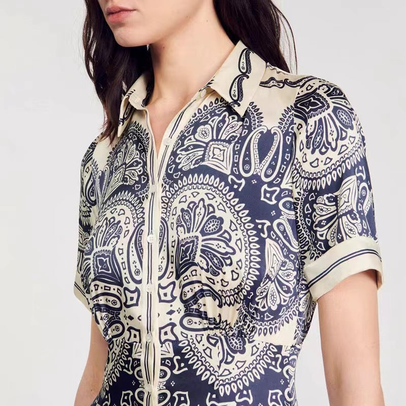 POLO Collar Floral Dress