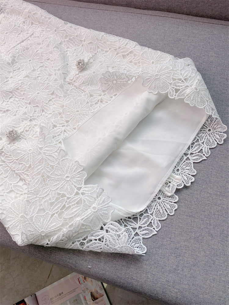 Crochet ,short round neck dress