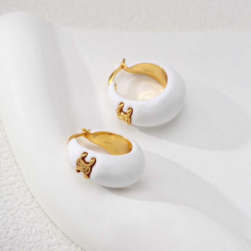 Celin Arch New Enamel Glaze Earrings