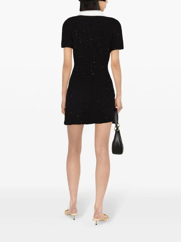 Self-Portrait embellished bouclé minidress