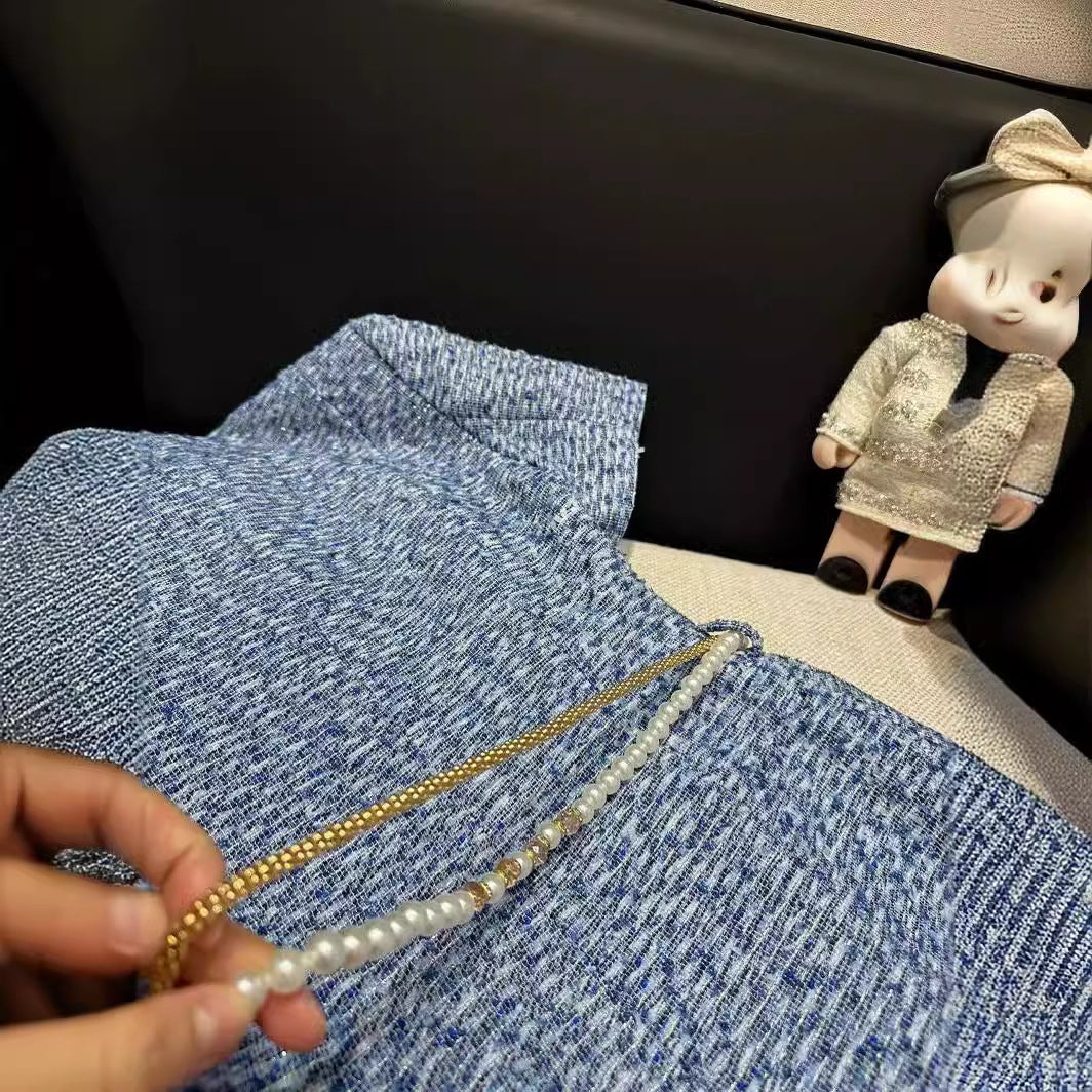 Thin tweed mini dress