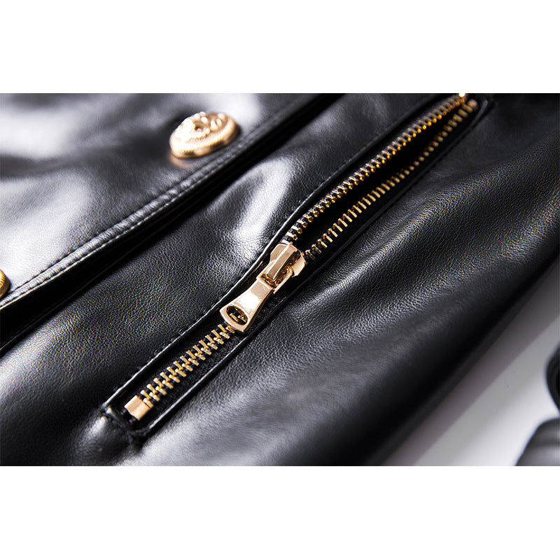 Leather Windbreker Black Jacket