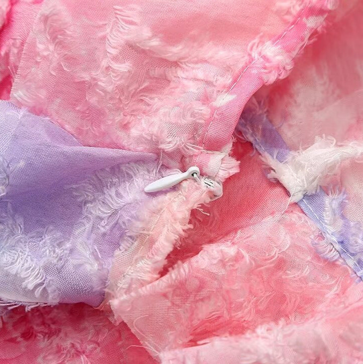 Zar Ruffle Trim Slim Slip Dress