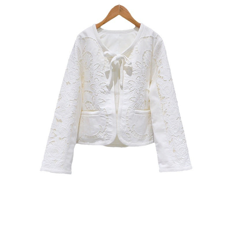 Neck Tie Cotton and Linen Blazer