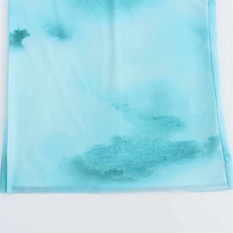 Backless tie-dye party dress