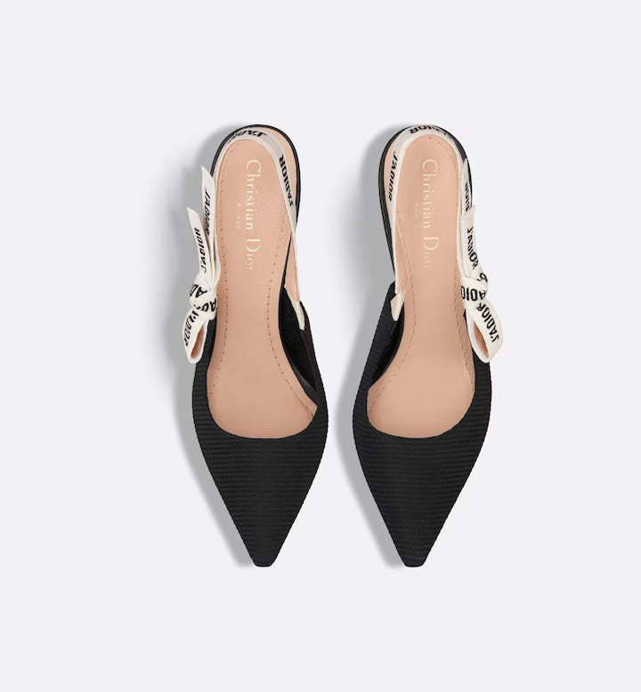 Dio-slingback pump Black Technical Fabric