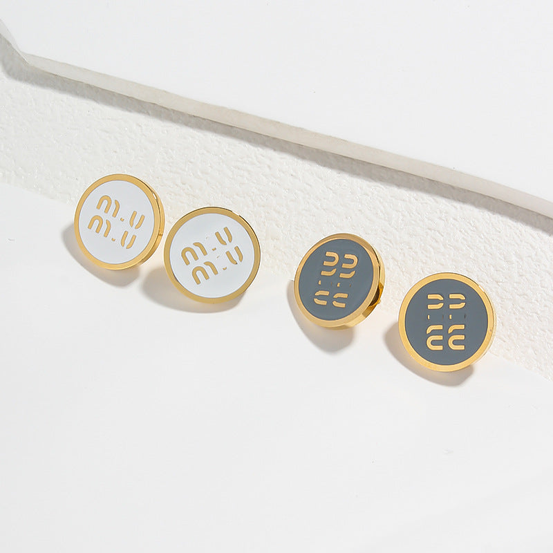 MIU letter stud earrings