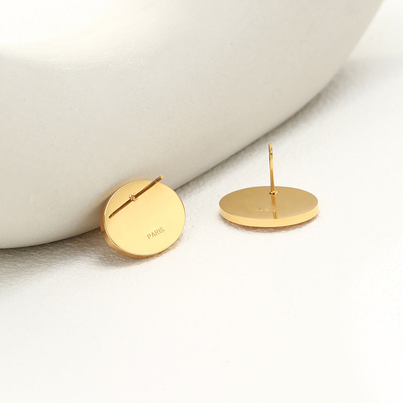 CELINE racer oval stud earrings