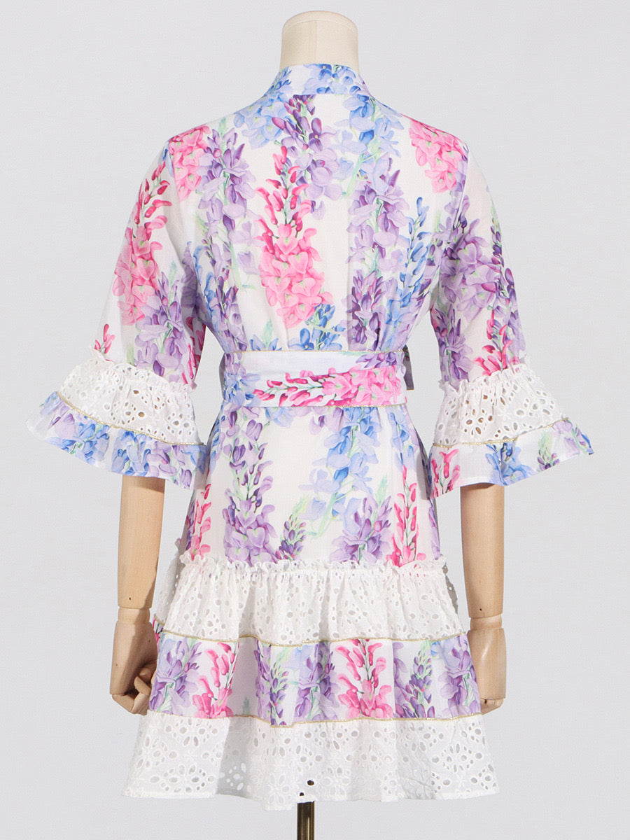 Kimora Floral Belted Mini Dress
