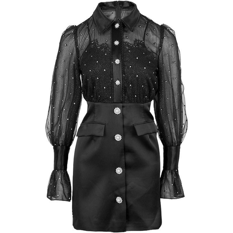 Tulle highlights stitched suit dress