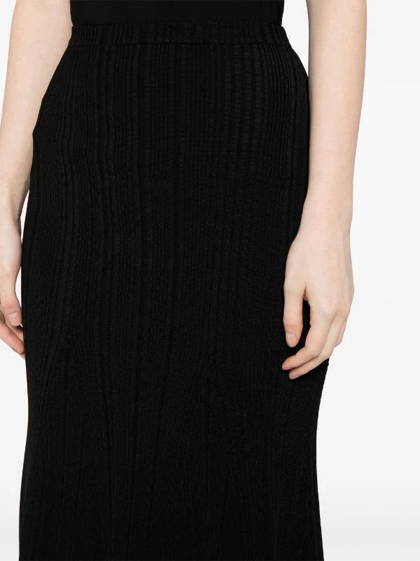 Self-Portrait ribbed-knit mermaid skirt