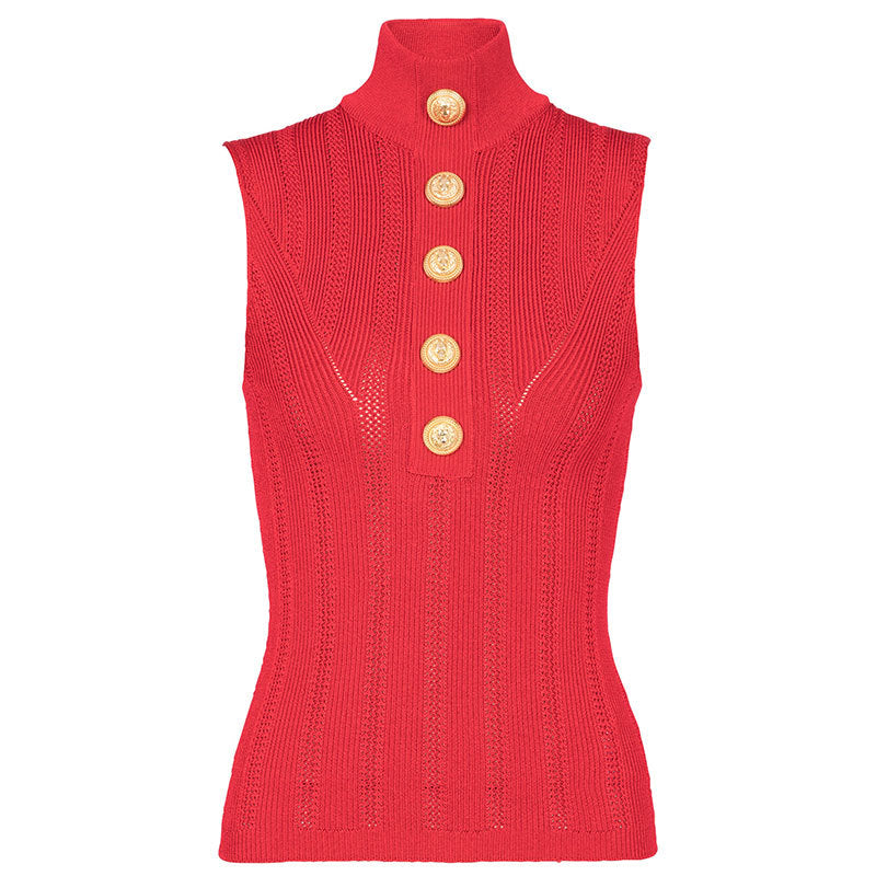 Slim sleeveless foreign top