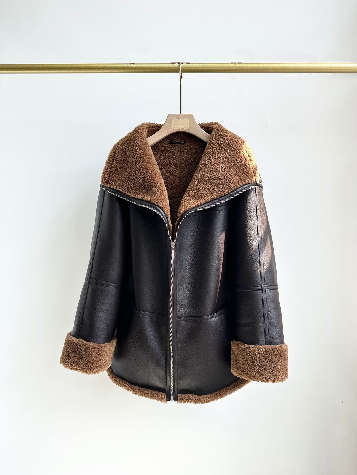 Shawl lapel loose silhouette jacket