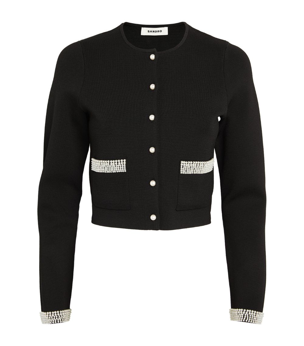 SANDRO Bead-Trim Cardigan