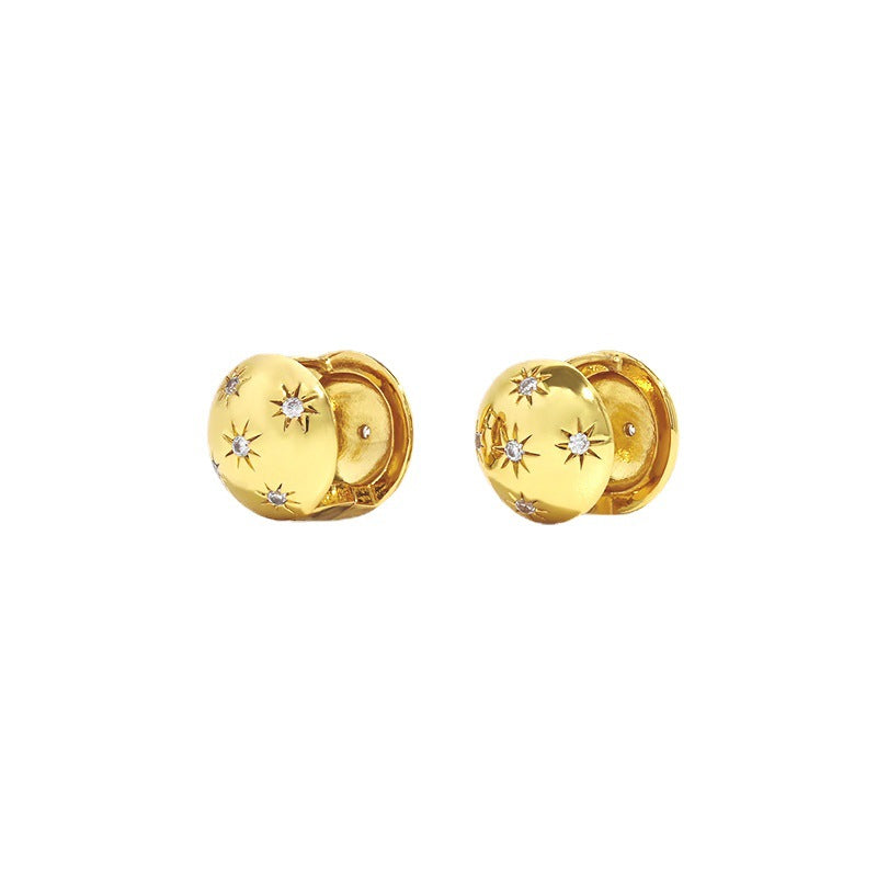 Double-sided stars and fashionable earrings,