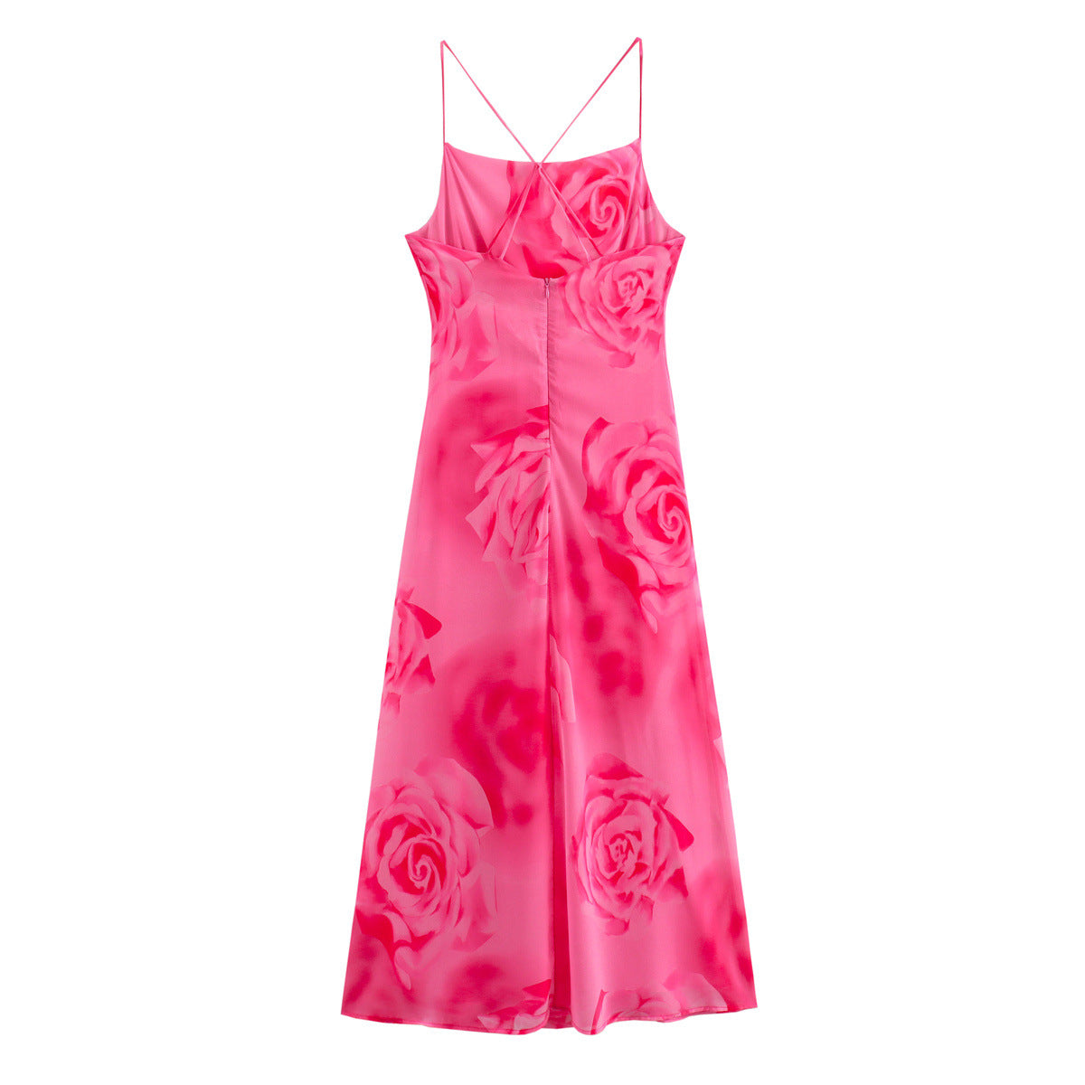 Zar Print Open Slip Maxi Dress