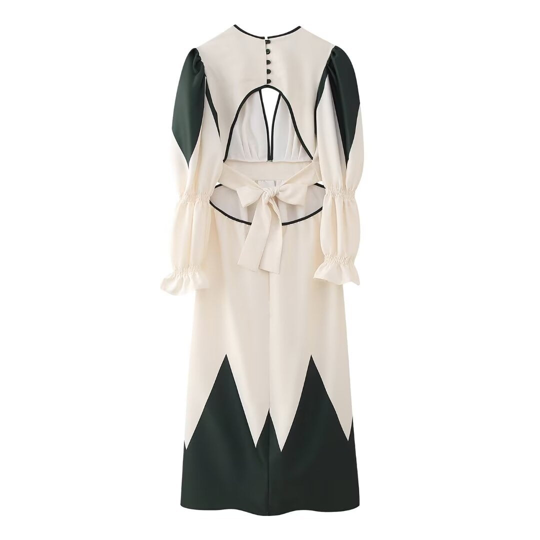 Zar V-Neck Print Cut-out maxi dress