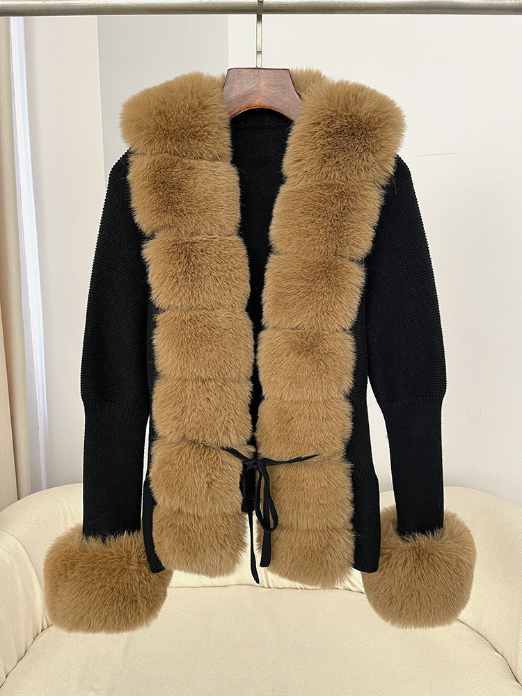 fox fur sweater women's knitwear