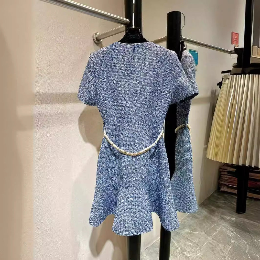 Thin tweed mini dress