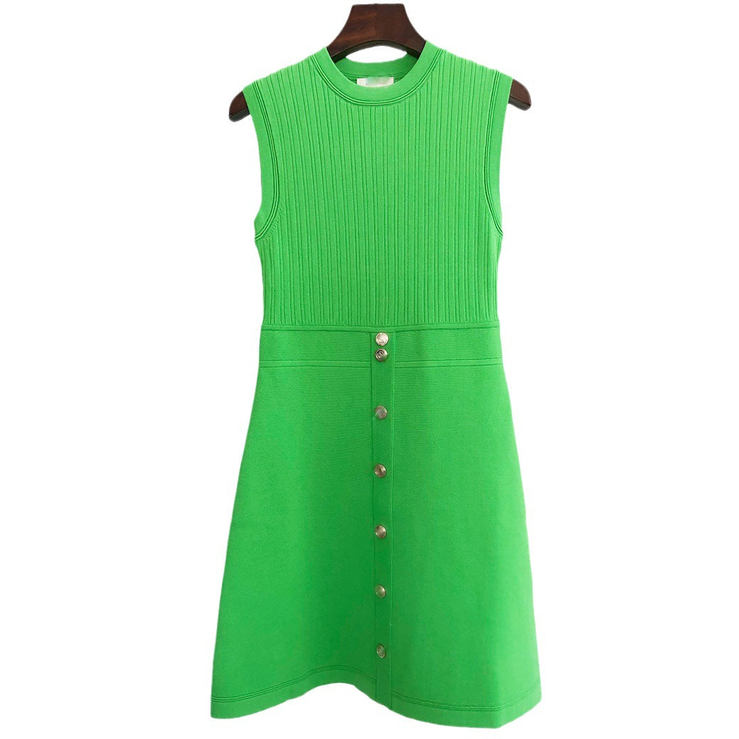 Knitted women's crew neck dress