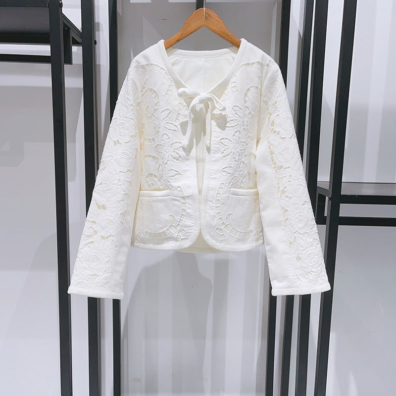 Neck Tie Cotton and Linen Blazer