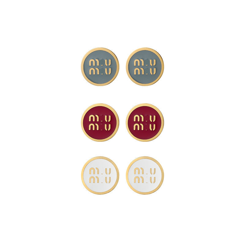 MIU letter stud earrings