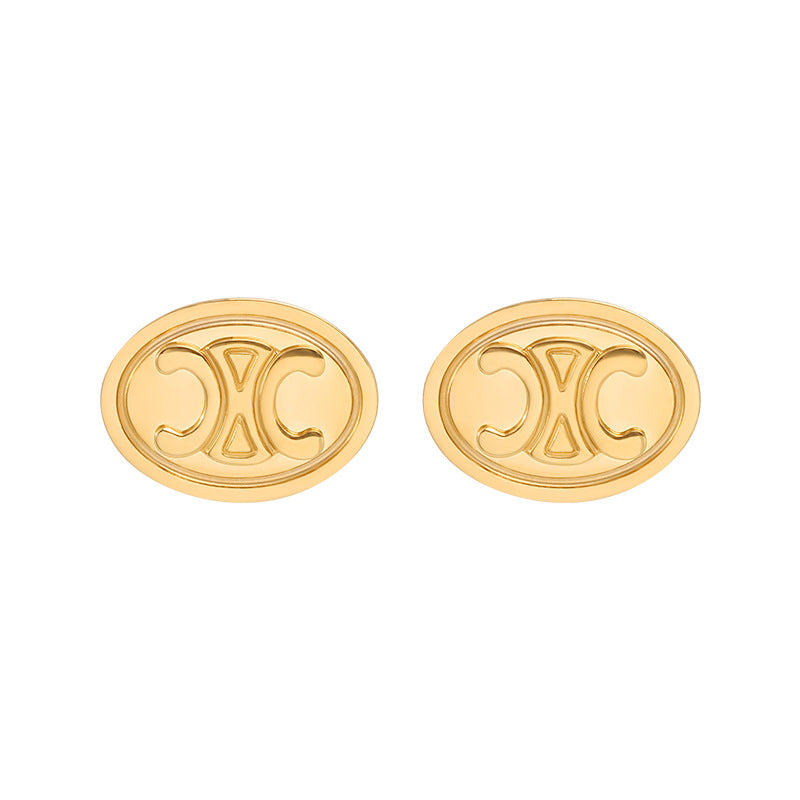 CELINE racer oval stud earrings