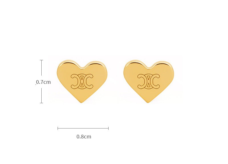 CELINE heart stud earrings