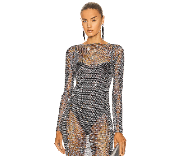 MONACO RHINESTONE EMBELLISHED MINI DRESS - Jet Black