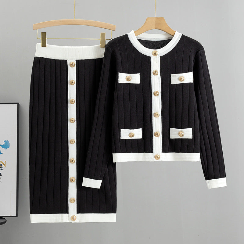 Matching knitted cardigan set