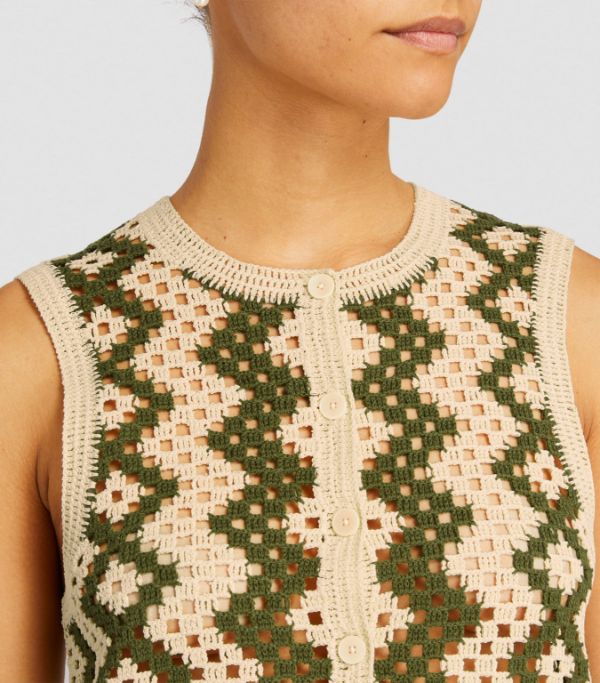 SANDRO Crochet Sleeveless Cardigan