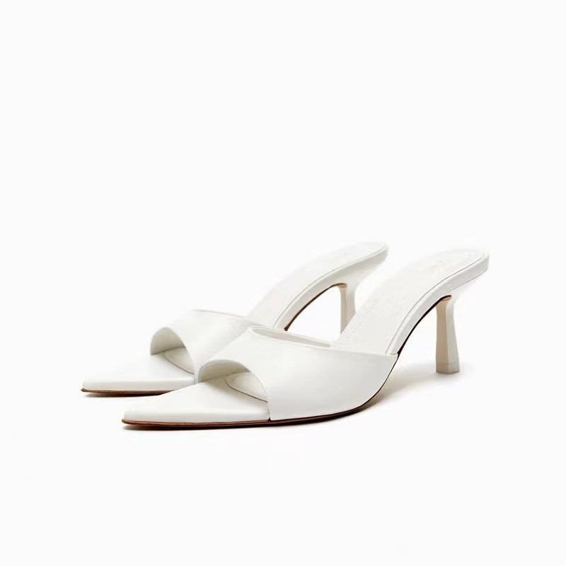 Straight Strap Back Hollow High Heel