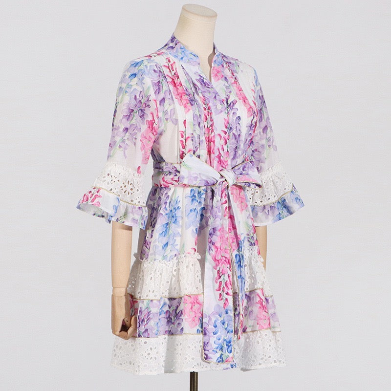 Kimora Floral Belted Mini Dress