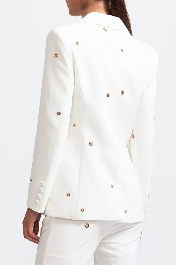 Two Piece Elegant Suit with Metal Details