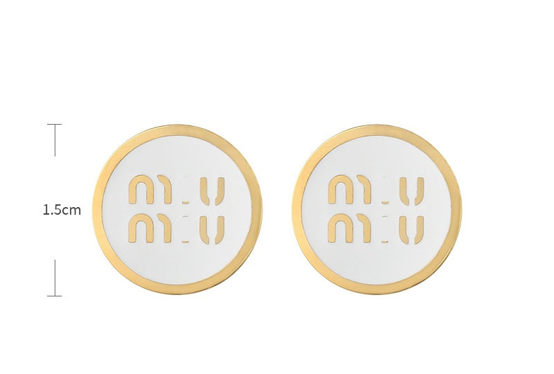MIU letter stud earrings