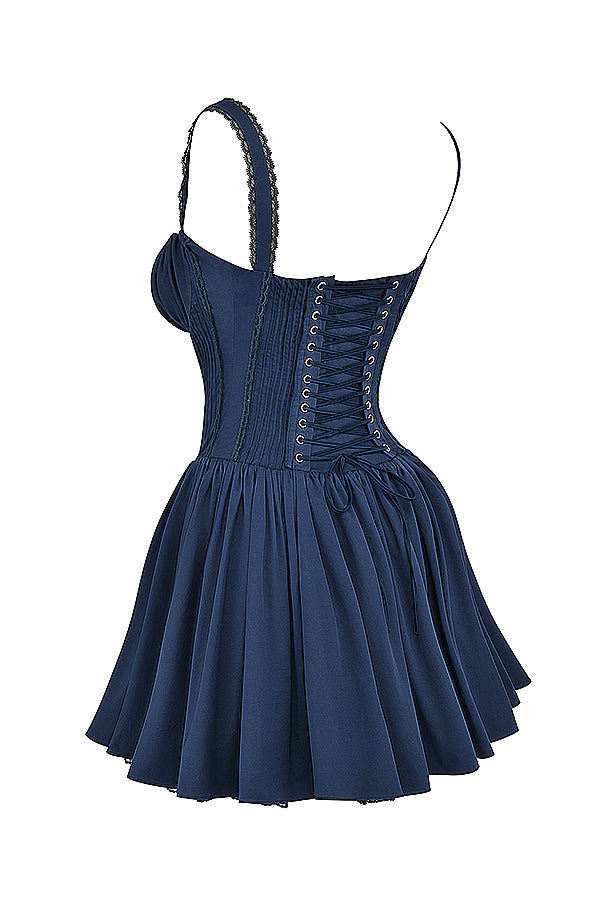 PIETRA CORSET MINI DRESS - Blue
