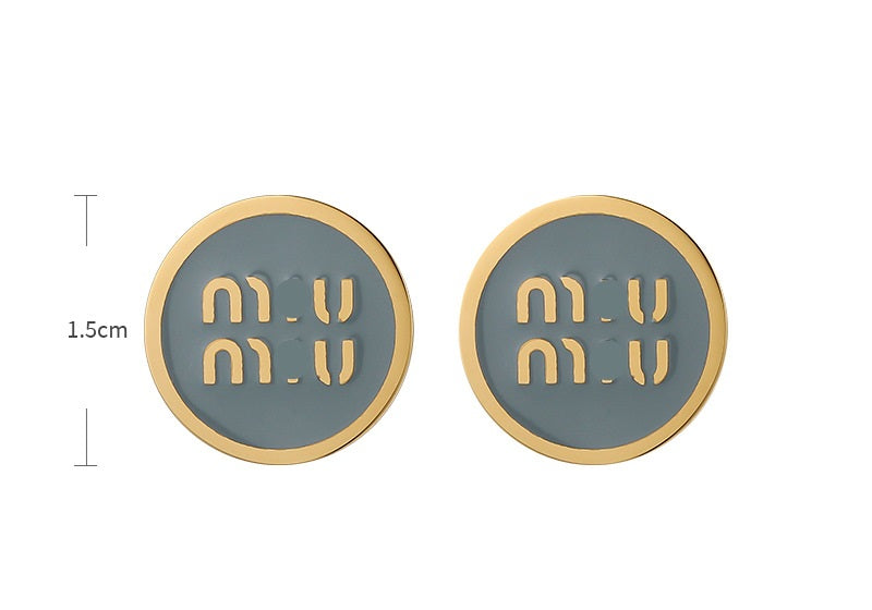 MIU letter stud earrings
