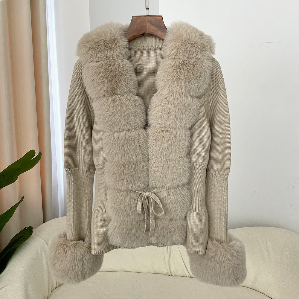 fox fur sweater women's knitwear