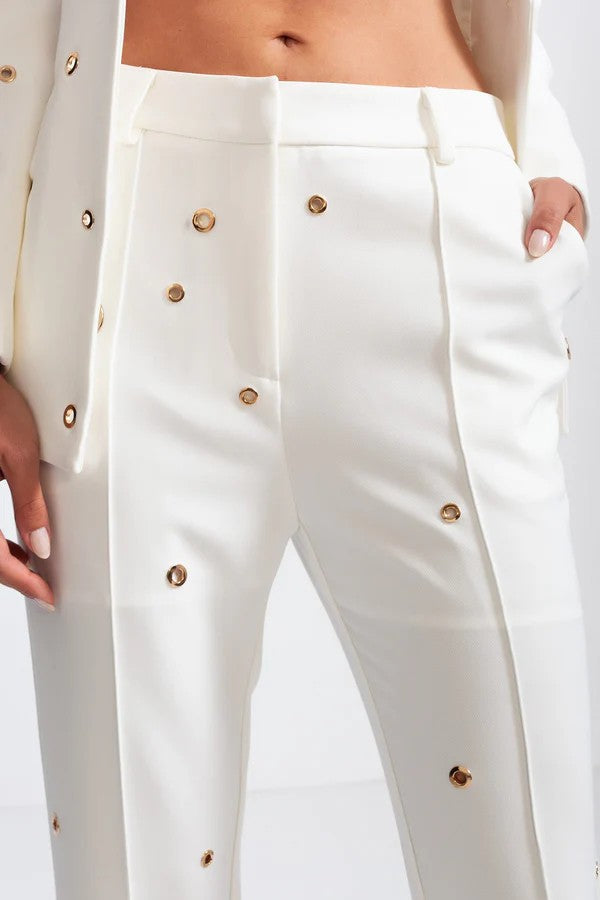 Two Piece Elegant Suit with Metal Details