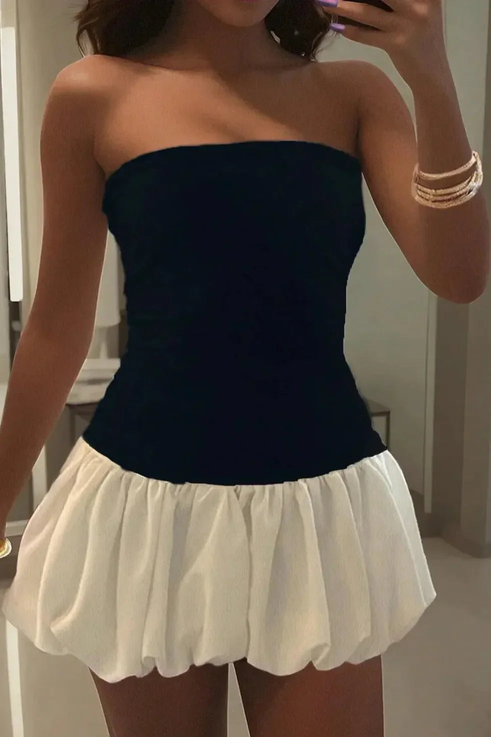 Danielle - Bubble Hem Mini Dress