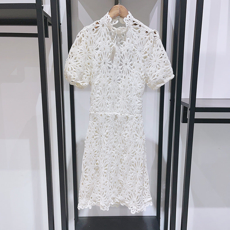 Maj Mini dress with sequins and knitted pattern