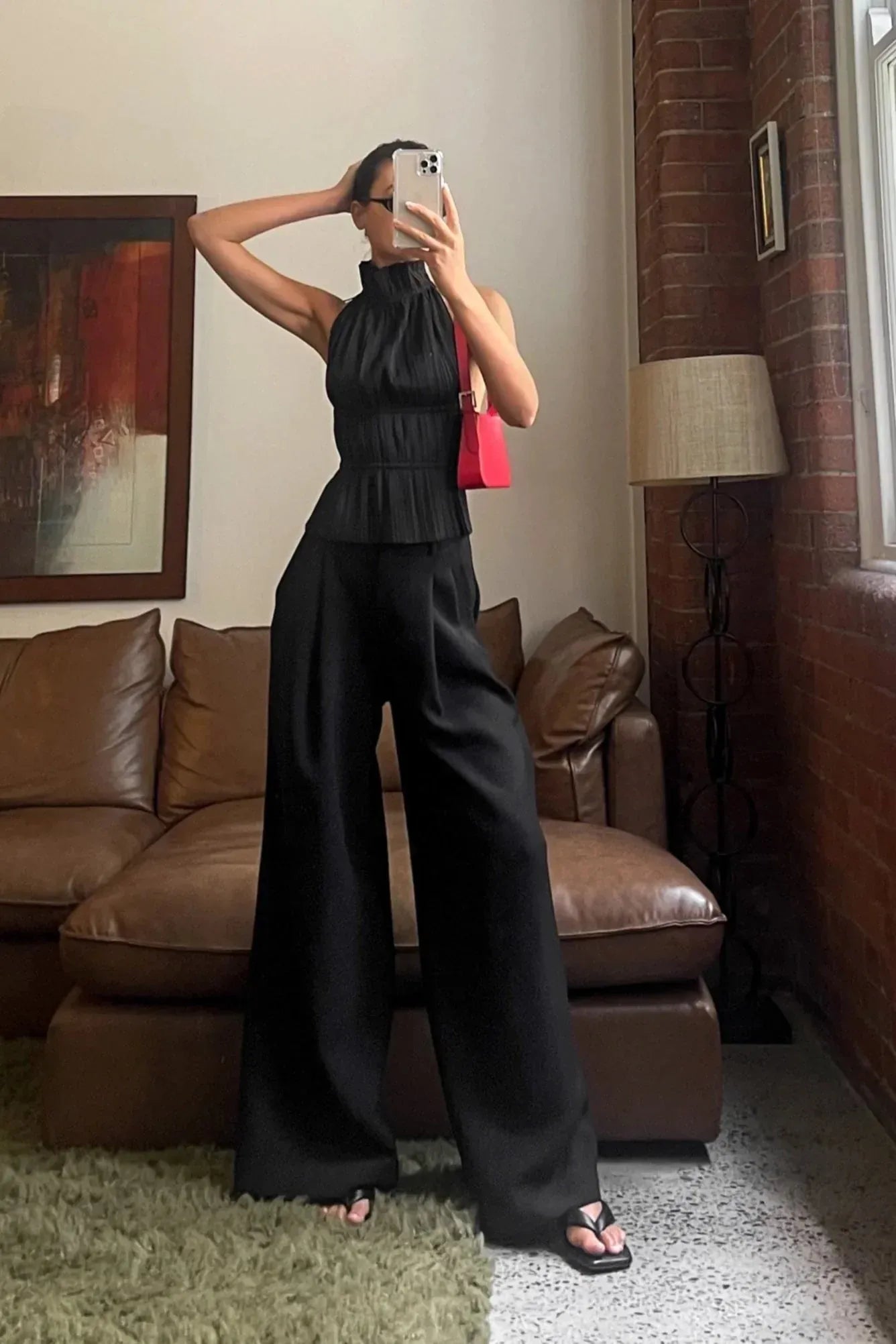 Lauren - Backless Pleated Top