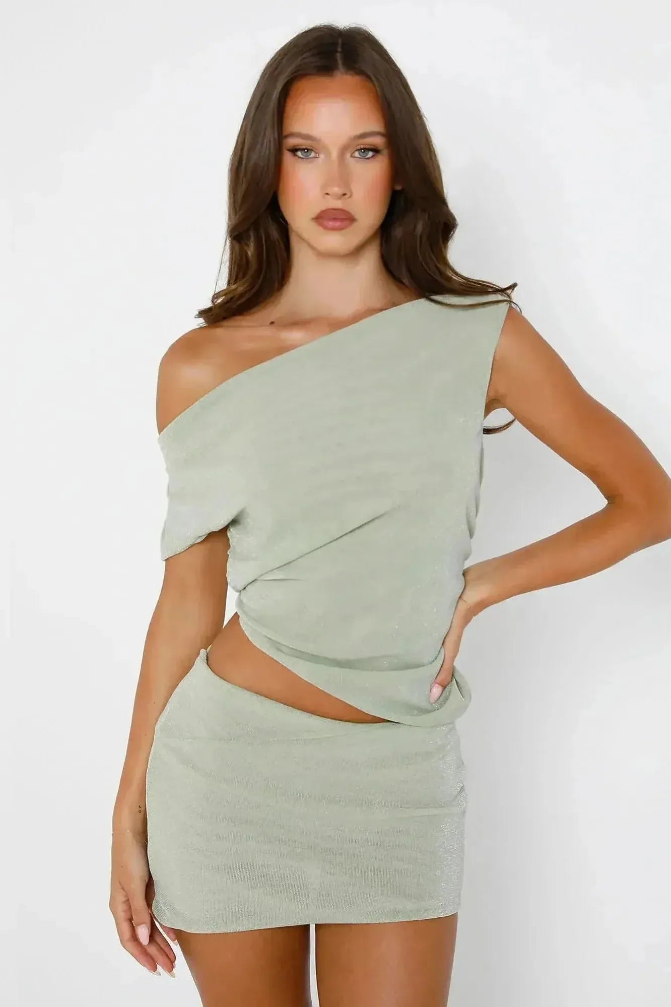 Zora - One-Shoulder Two-Piece Set