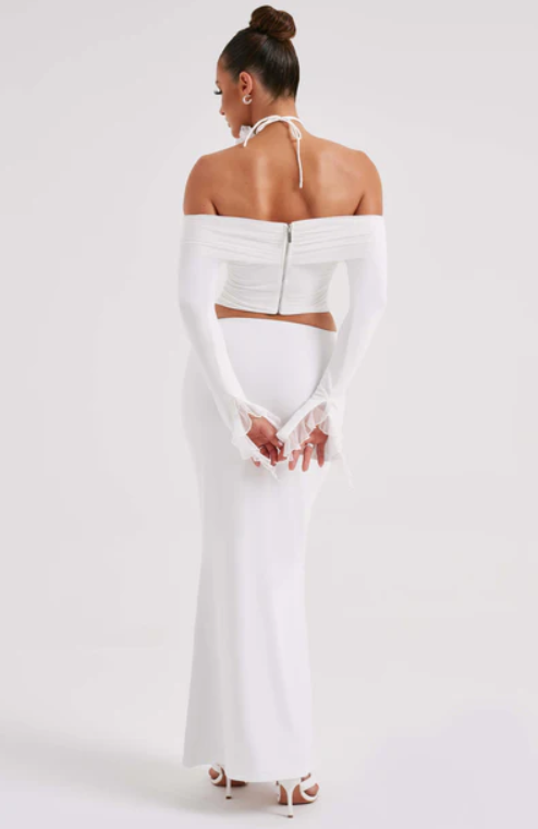 MONTE CARLO OFF SHOULDER MAXI DRESS SET - White
