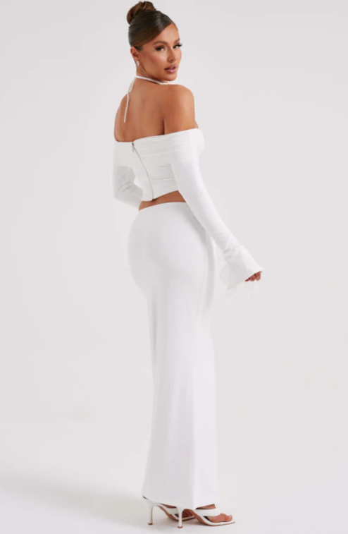 MONTE CARLO OFF SHOULDER MAXI DRESS SET - White